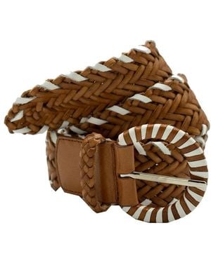 Dragon Diffusion Wrap Circle Handwoven Leather Belt - Brown