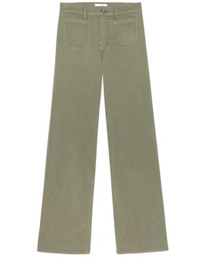 FRAME Le Slim Palazzo Modern Pocket Flare Jeans - Green