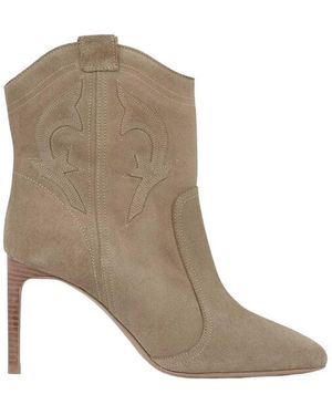 Ba&sh Caitlin Suede Boots - Natural