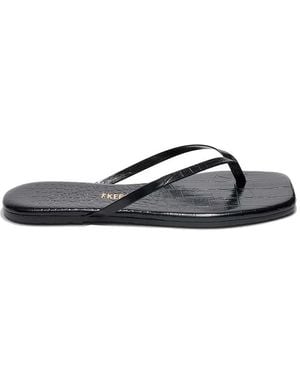 TKEES Lily Square Toe Flip Flops - Blue