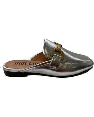 Bibi Lou Vela Leather Backless Loafers - Green