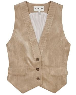 Munthe Lillian Velvet Corduroy Waistcoat - Natural