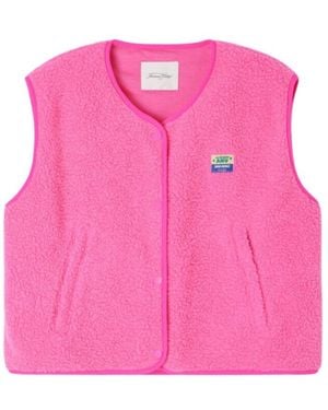 American Vintage Hoktown Fleece Gilet - Pink