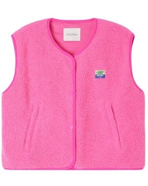 American Vintage Hoktown Fleece Gilet - Pink