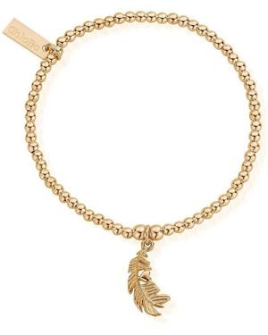 ChloBo Cute Charm Feather Heart Bracelet - Metallic