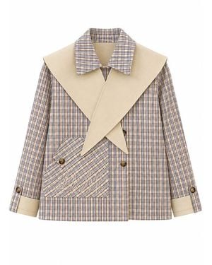 Damson Madder Jerry Reversible Crop Trench - Grey