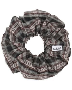 SUI AVA Tartan Scrunchie - Metallic