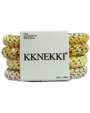 KKNEKKI Hair Tie Bundle 4 Pack - White