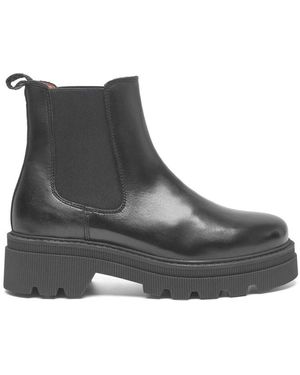 Woden Sanna Chealsea Leather Boot - Grey