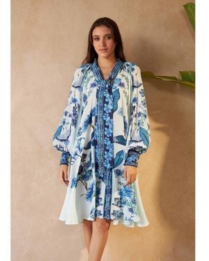 Inoa Amber Floaty Silk Dress - Blue