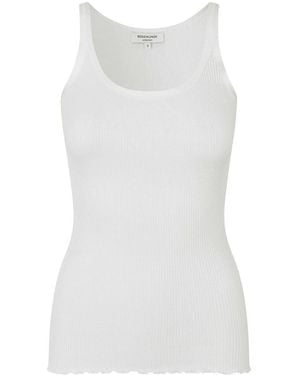 Rosemunde Rwbelle Silk Blend U Neck Strappy Top - White