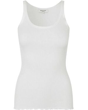 Rosemunde Rwbelle Silk Blend U Neck Strappy Top - White