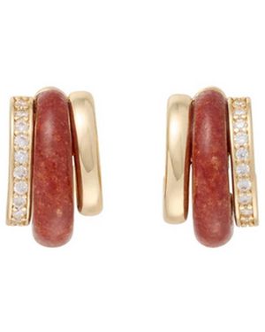 Roxanne Assoulin Stone Huggie Earrings - Pink