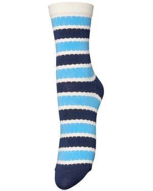 Becksöndergaard Scallopia Cotta Cotton Socks - Blue