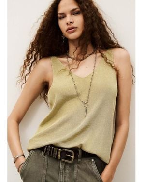 Ba&sh Zuani Metallic Vest Top - Brown