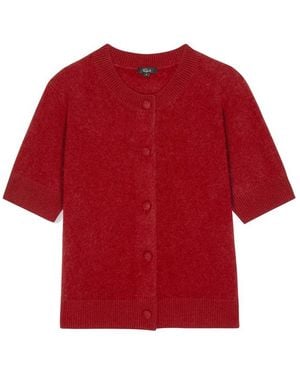 Rails Roman Short Sleeve Cardigan - Red