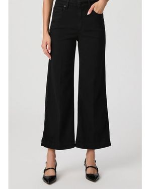 PAIGE Anessa High Rise Cropped Wide Leg Jeans - Black