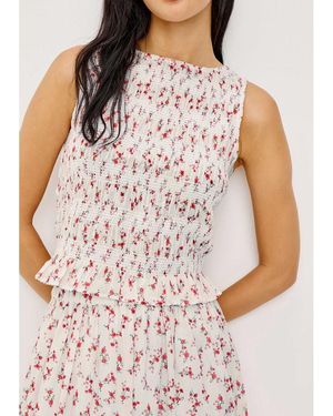 Rails Kane Shirred Cotton Top - Pink
