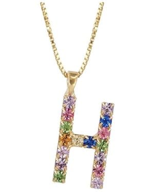 Caroline Svedbom Initial H Letter Necklace - Metallic