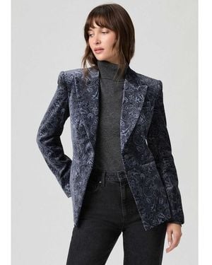 PAIGE Chelsee Velvet Blazer - Blue