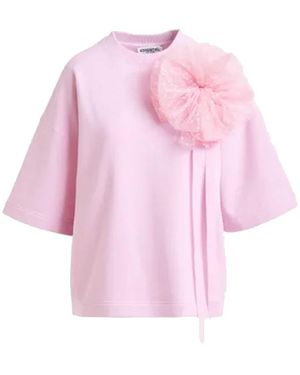 Essentiel Antwerp Himake Short Sleeve Sweatshirt - Pink
