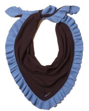 TBCo Large Merino Wool Triangle Scarf - Blue
