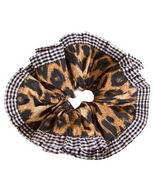 Damson Madder Organic Cotton Frill Scrunchie - Metallic