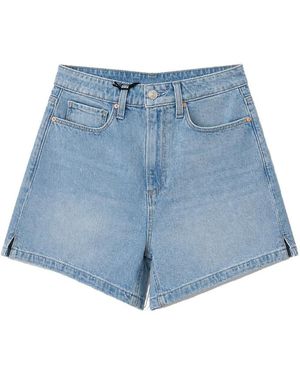 PAIGE Dani High Rise Denim Shorts - Blue
