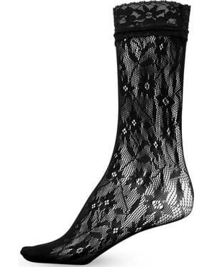 SUI AVA Flower Lace Socks - Black
