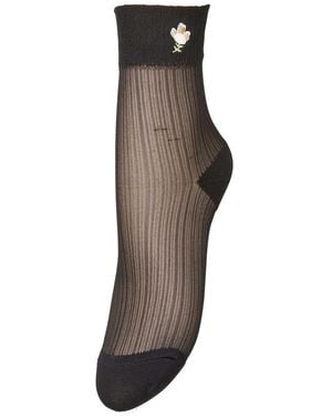 Becksöndergaard Floral Sheer Sock - Brown
