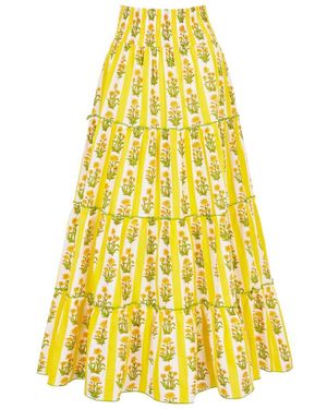 Pink City Prints Rah Rah Organic Cotton Skirt - Yellow