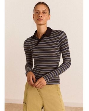 Damson Madder Peyton Long Sleeve Top - Brown