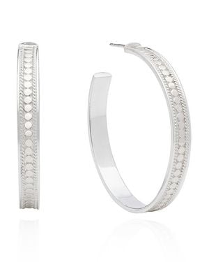 Anna Beck Large Post Hoop Earrings - White