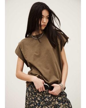 Ba&sh Pio Organic Cotton T-Shirt - Brown