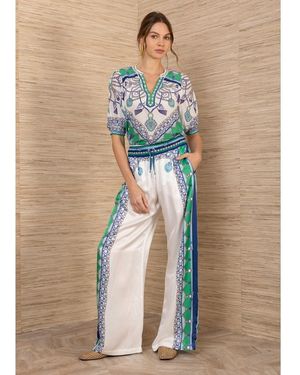 Hale Bob Chain And Rope Printed Trousers - Natural