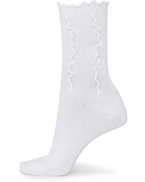 SUI AVA Ruffle Socks - White