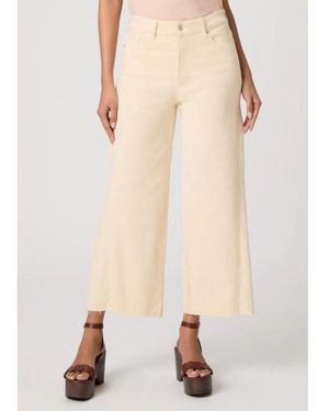 PAIGE Anessa Raw Hem Wide Leg Jeans - Natural