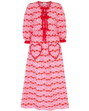 Pink City Prints Zoey Bow Dress - Red