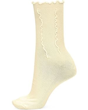 SUI AVA Ruffle Pastel Socks - Natural