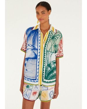 FARM Rio Brasil Vintage Linen Mix Shirt - Blue