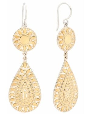 Anna Beck Limited Edition Double Drop Flower Earrings - Metallic