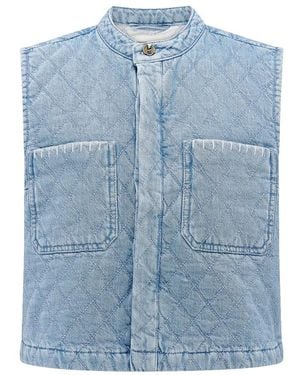 seventy + mochi Quilted Pablo Waistcoat - Blue