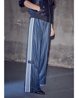 Haute L'Amitié Baggy Pin Stripe Track Pant - Blue