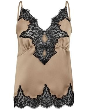 Haute L'Amitié Vivian Lingerie Lace Camisole Top - Natural