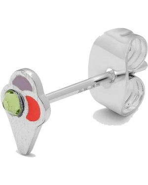 Lulu Ice Cone Crystal Single Stud Earring - White