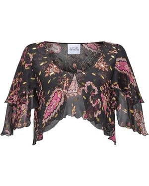 Hayley Menzies Dylan Lurex Split Hem Top - Black
