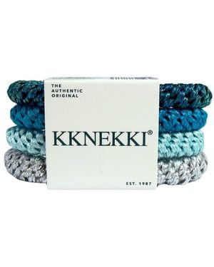 KKNEKKI Hair Tie Bundle 4 Pack - Blue