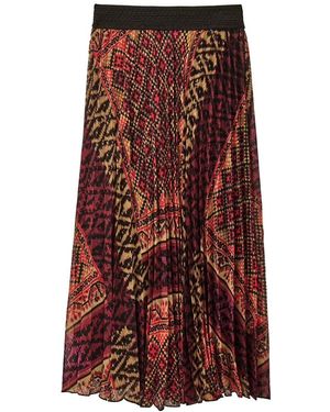 Ba&sh Olga Pleated Midi Skirt - Red