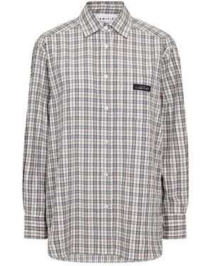 Haute L'Amitié Button Down Mini Check Shirt - Grey