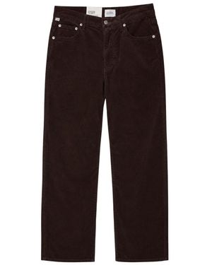 Citizens of Humanity Miro Relaxed Barrel Leg High Rise Cord Jean 29" - Brown
